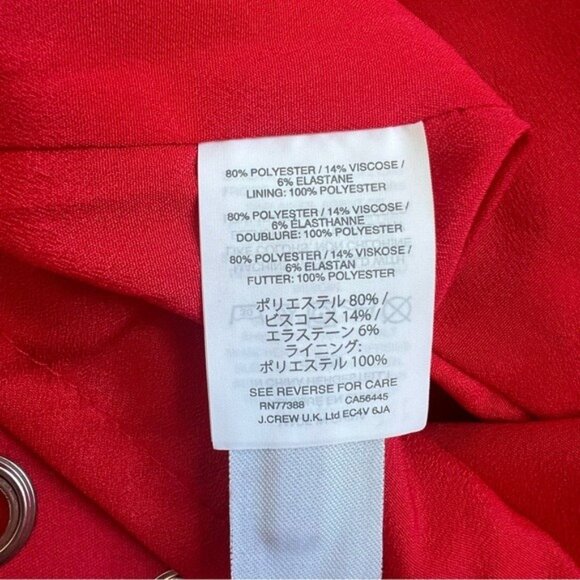 J.Crew Grommet Scalloped Sleeveless Shift Dress in Red - 8 - Picture 8 of 9